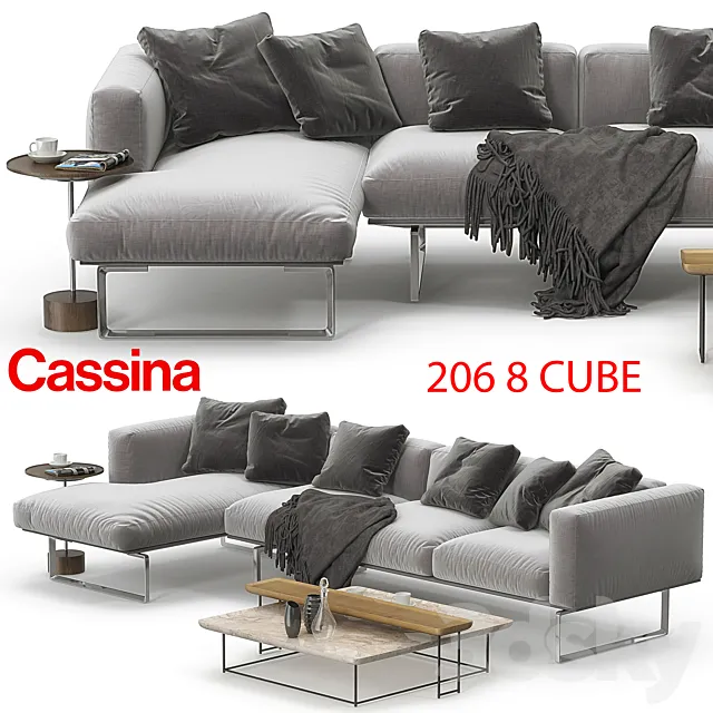 Furniture – Sofa 3D Models – Cassina 206 sofa corner set