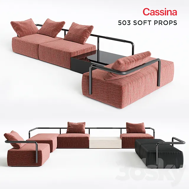 Furniture – Sofa 3D Models – Cassina 503 soft props