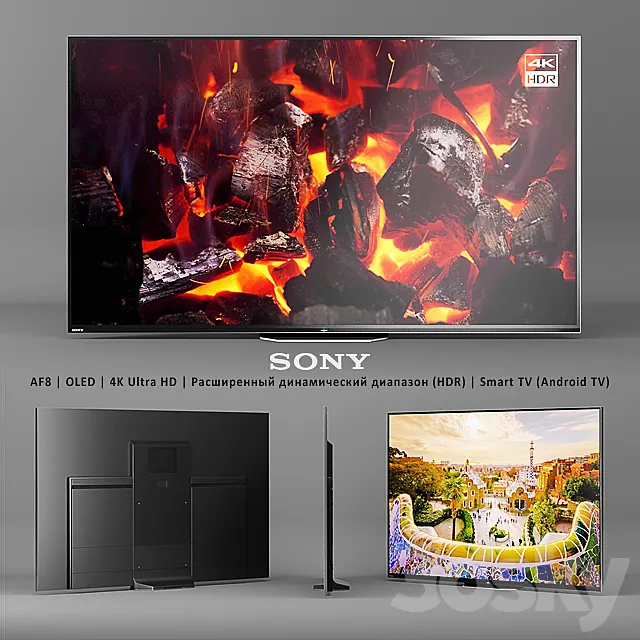 Television – 3D Models – Sony AF8 OLED 4K Ultra HD (HDR) Smart TV (Android TV)