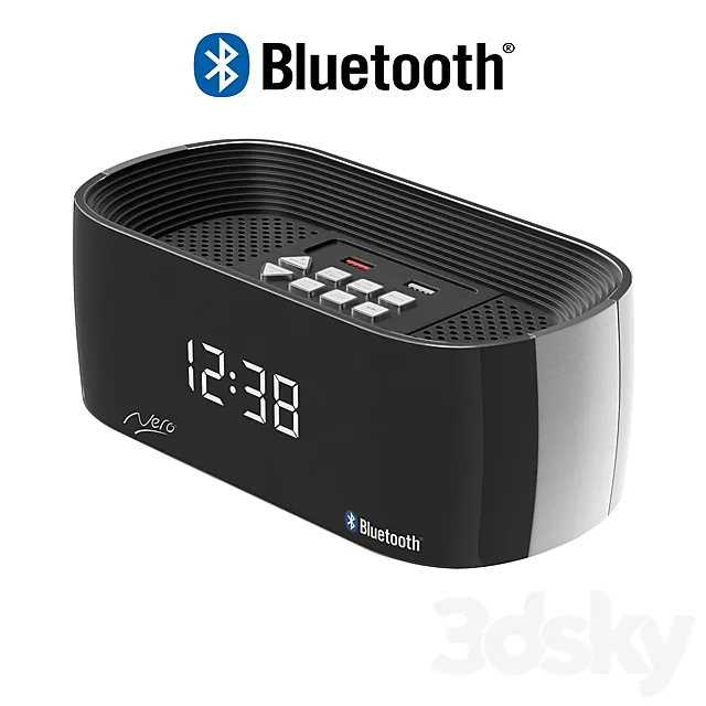 PC and Other Electronic – 3D Models – Clock Radio Titanium Bluetooth Alarm
