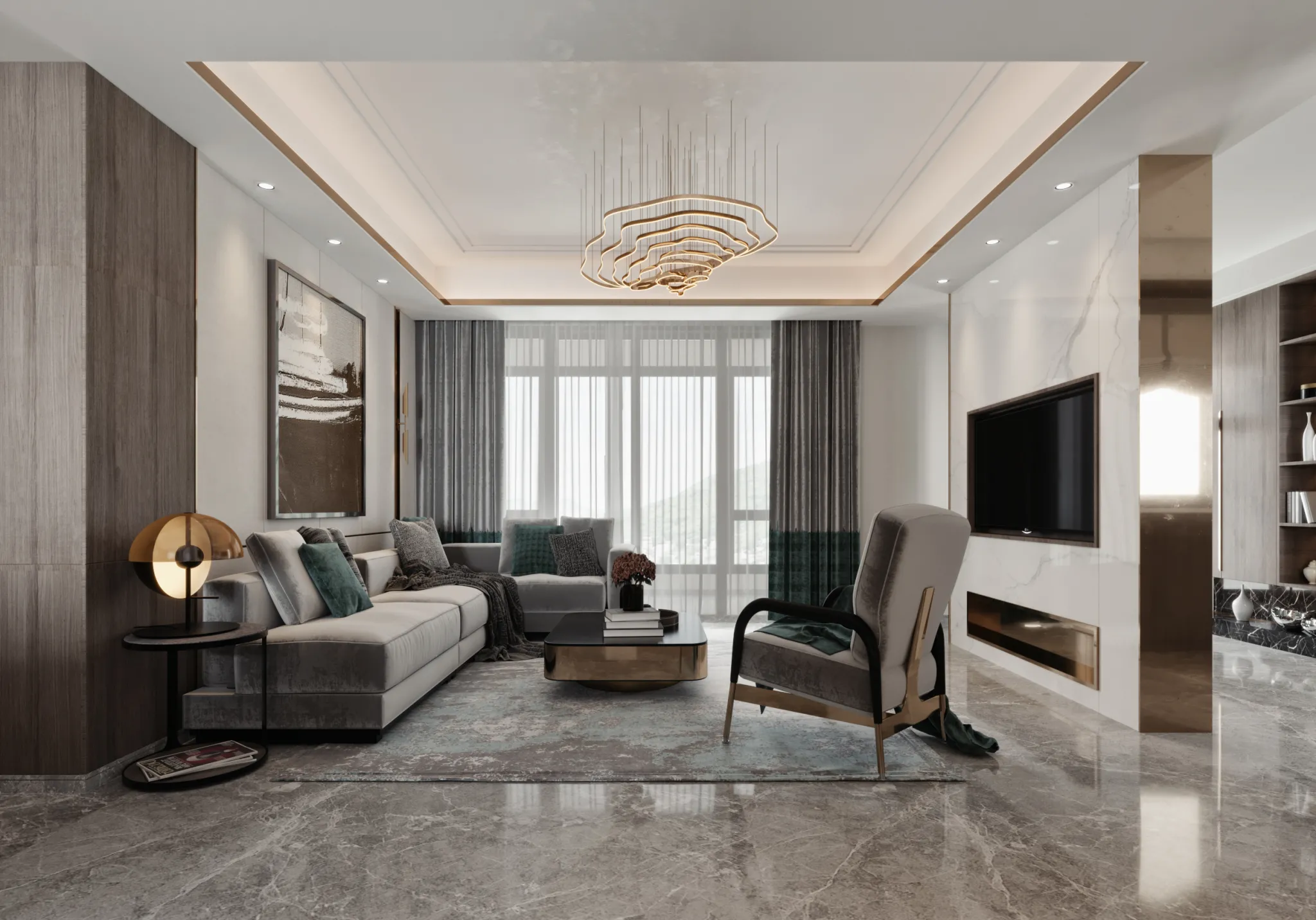 Corona Render Scene – Living Room 3D Models – 0022