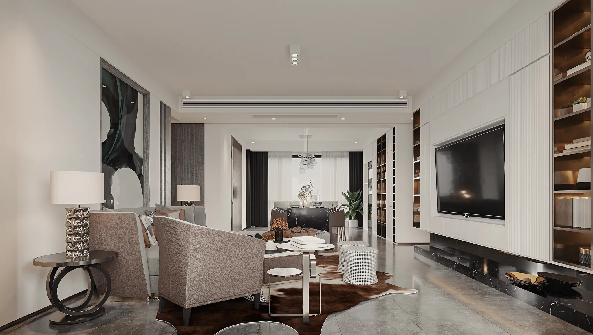 Corona Render Scene – Living Room 3D Models – 0024