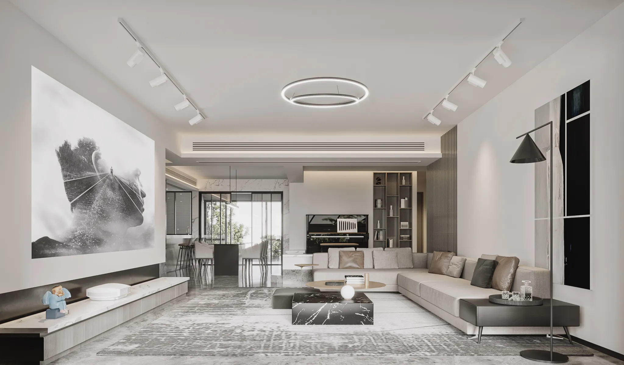 Corona Render Scene – Living Room 3D Models – 0033