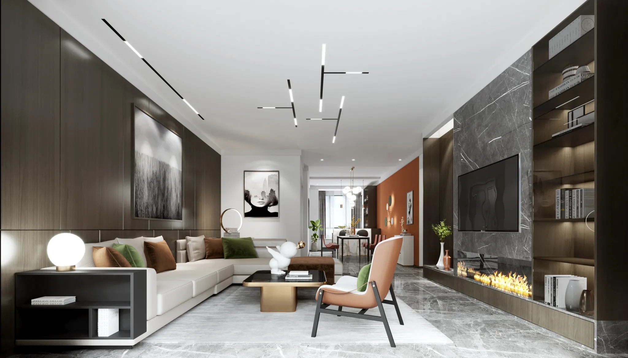 Corona Render Scene – Living Room 3D Models – 0040
