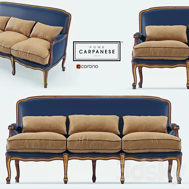 Furniture – Sofa 3D Models – Classic sofa Carpanese