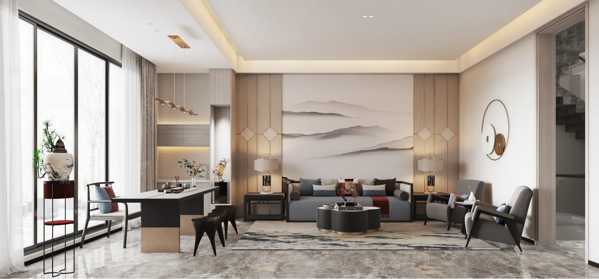 Corona Render Scene – Living Room 3D Models – 0046