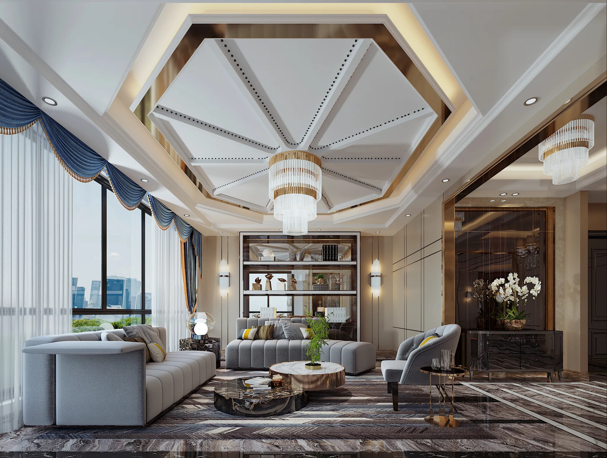 Corona Render Scene – Living Room 3D Models – 0055