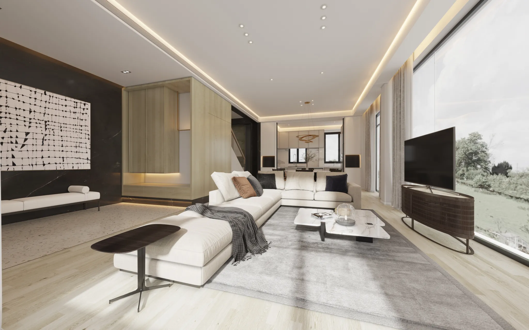 Corona Render Scene – Living Room 3D Models – 0059