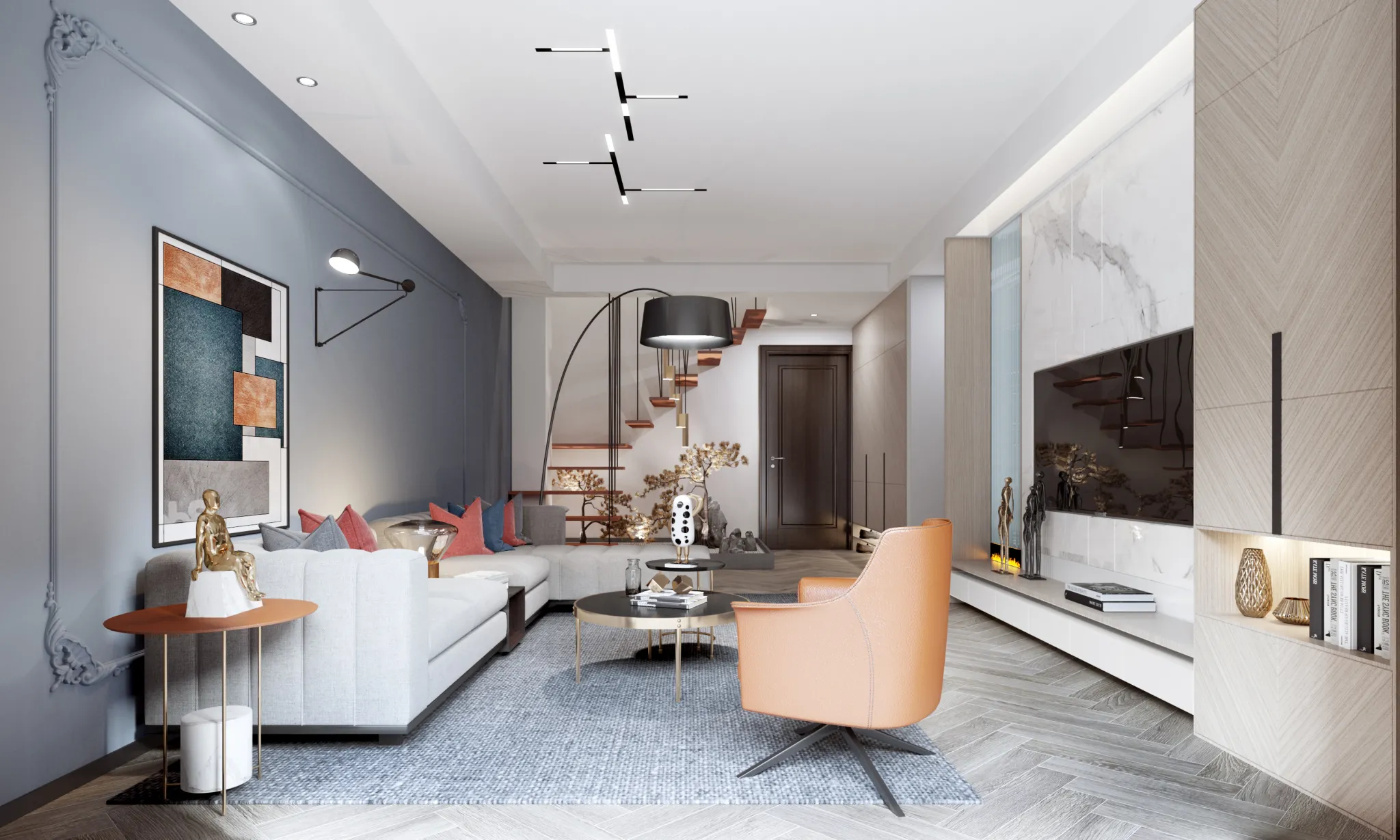 Corona Render Scene – Living Room 3D Models – 0069
