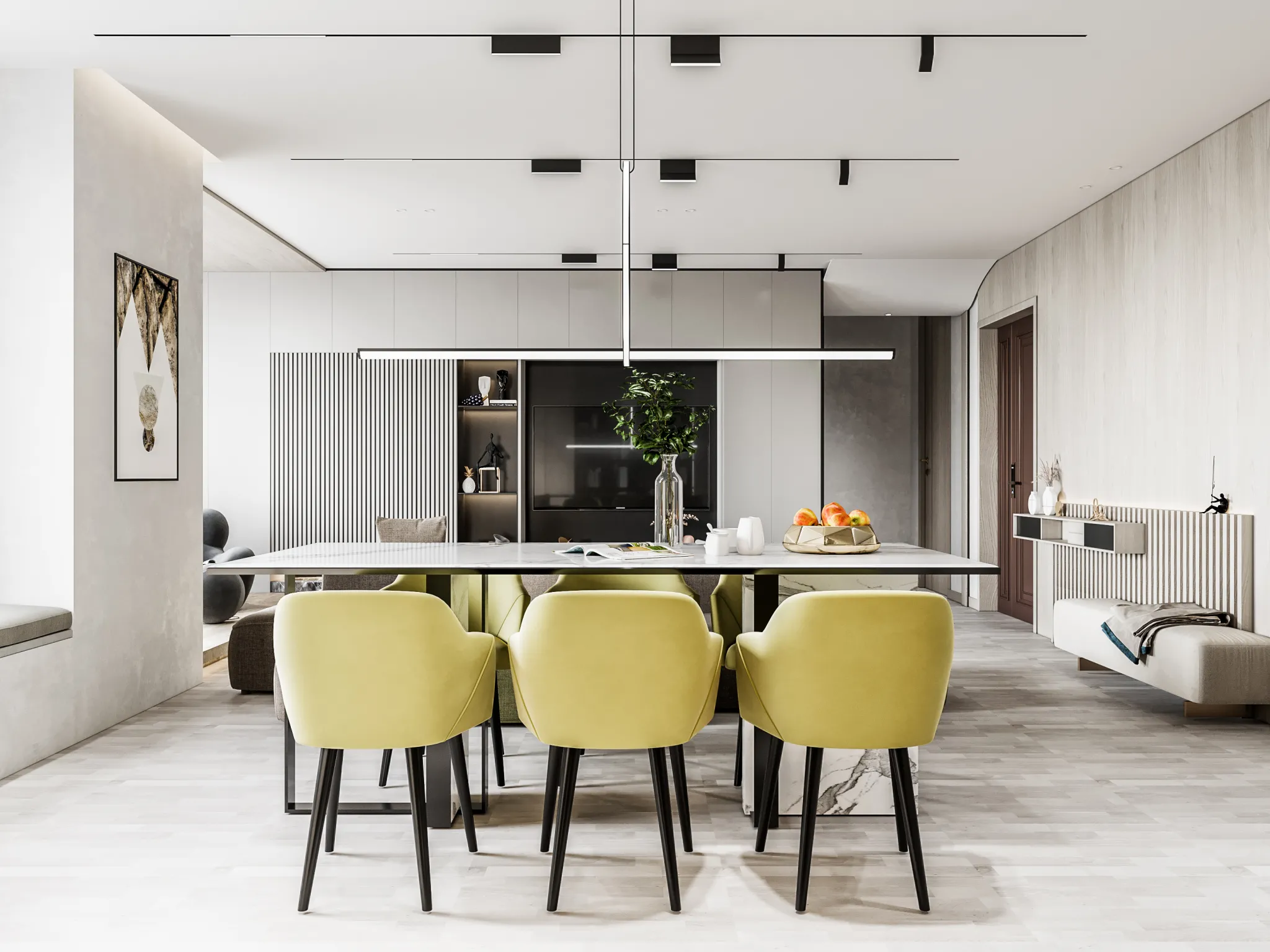 Corona Render Scene – Living Room 3D Models – 0074