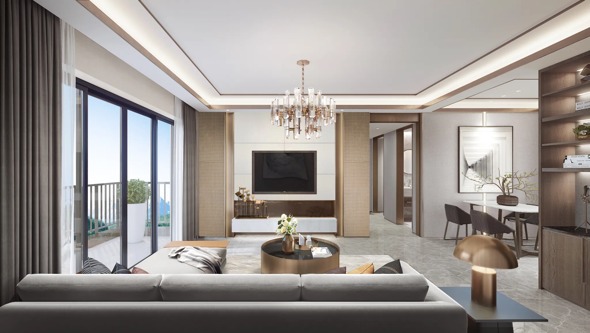 Corona Render Scene – Living Room 3D Models – 0076