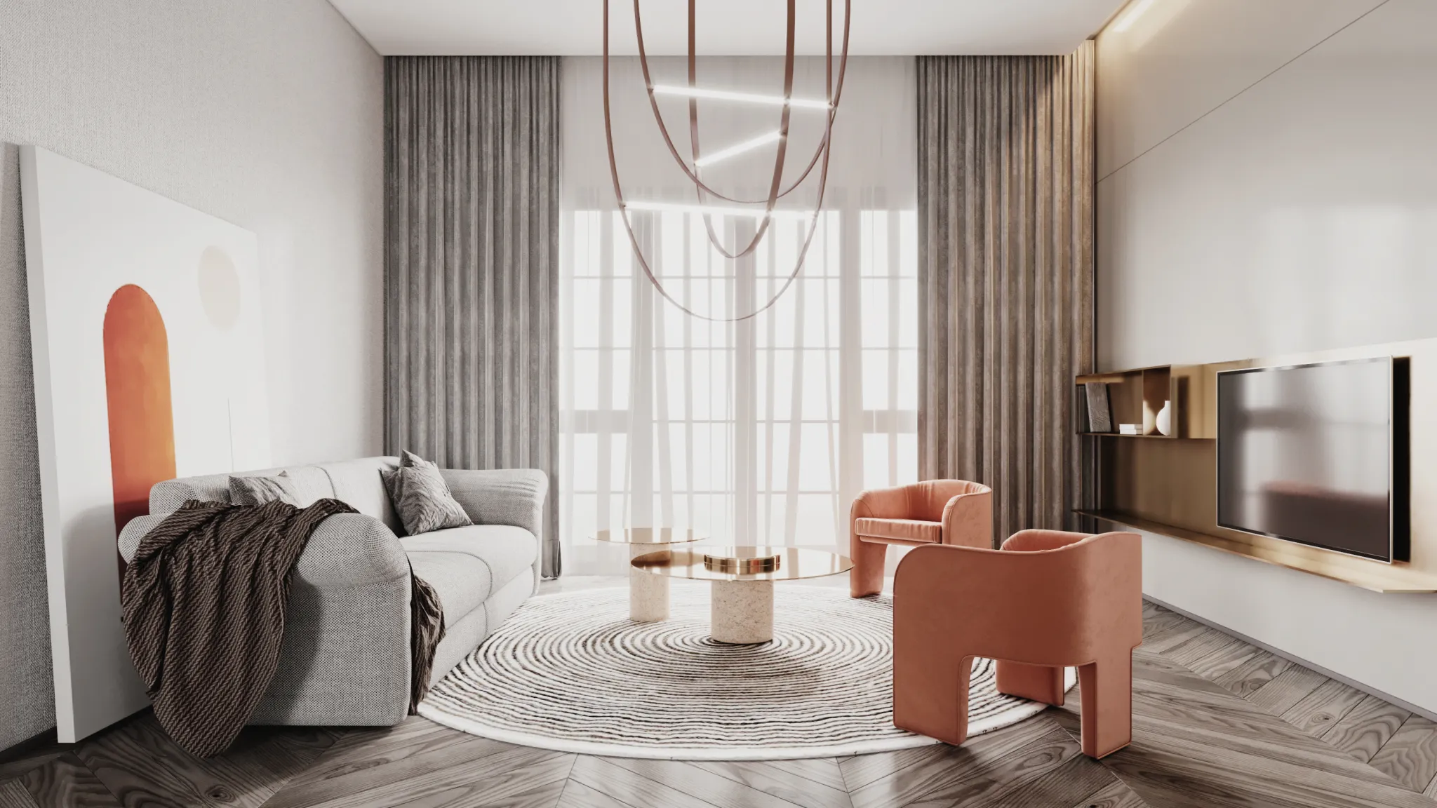 Corona Render Scene – Living Room 3D Models – 0082