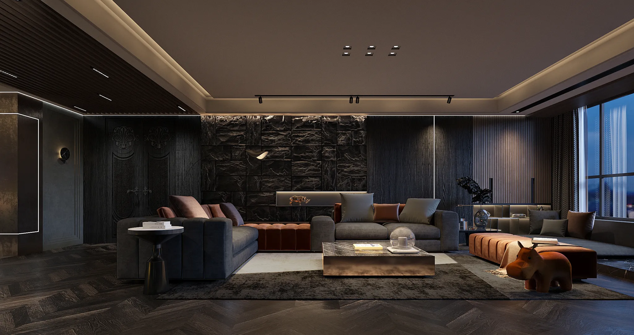 Corona Render Scene – Living Room 3D Models – 0100