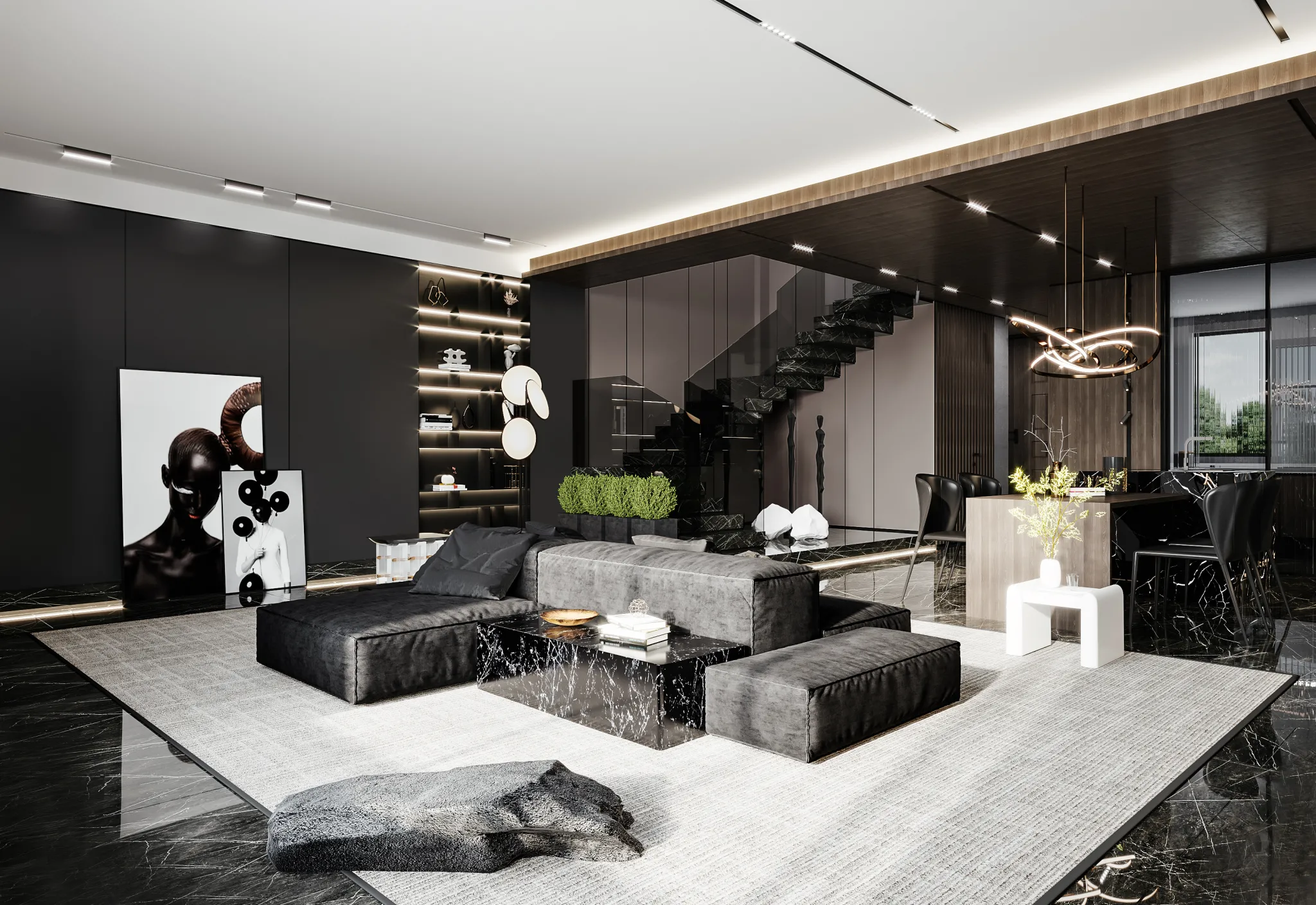 Corona Render Scene – Living Room 3D Models – 0101