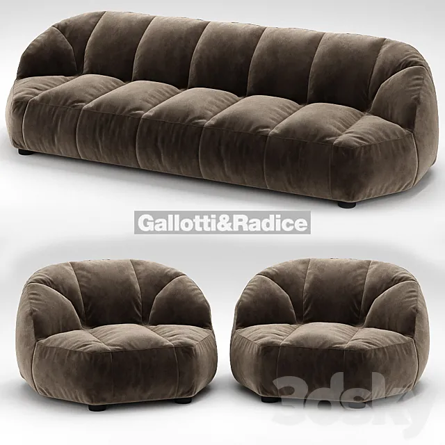 Furniture – Sofa 3D Models – Cloud sofa and armchair Galotti & Radice