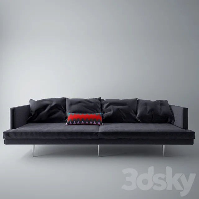 Sofa with pillows 3DS Max - thumbnail 3