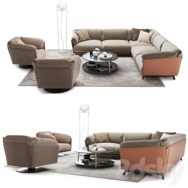 Furniture – Sofa 3D Models – Corner sofa Ditre Italia Kailua