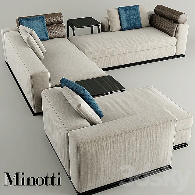 Furniture – Sofa 3D Models – Corner Sofa minotti leonard