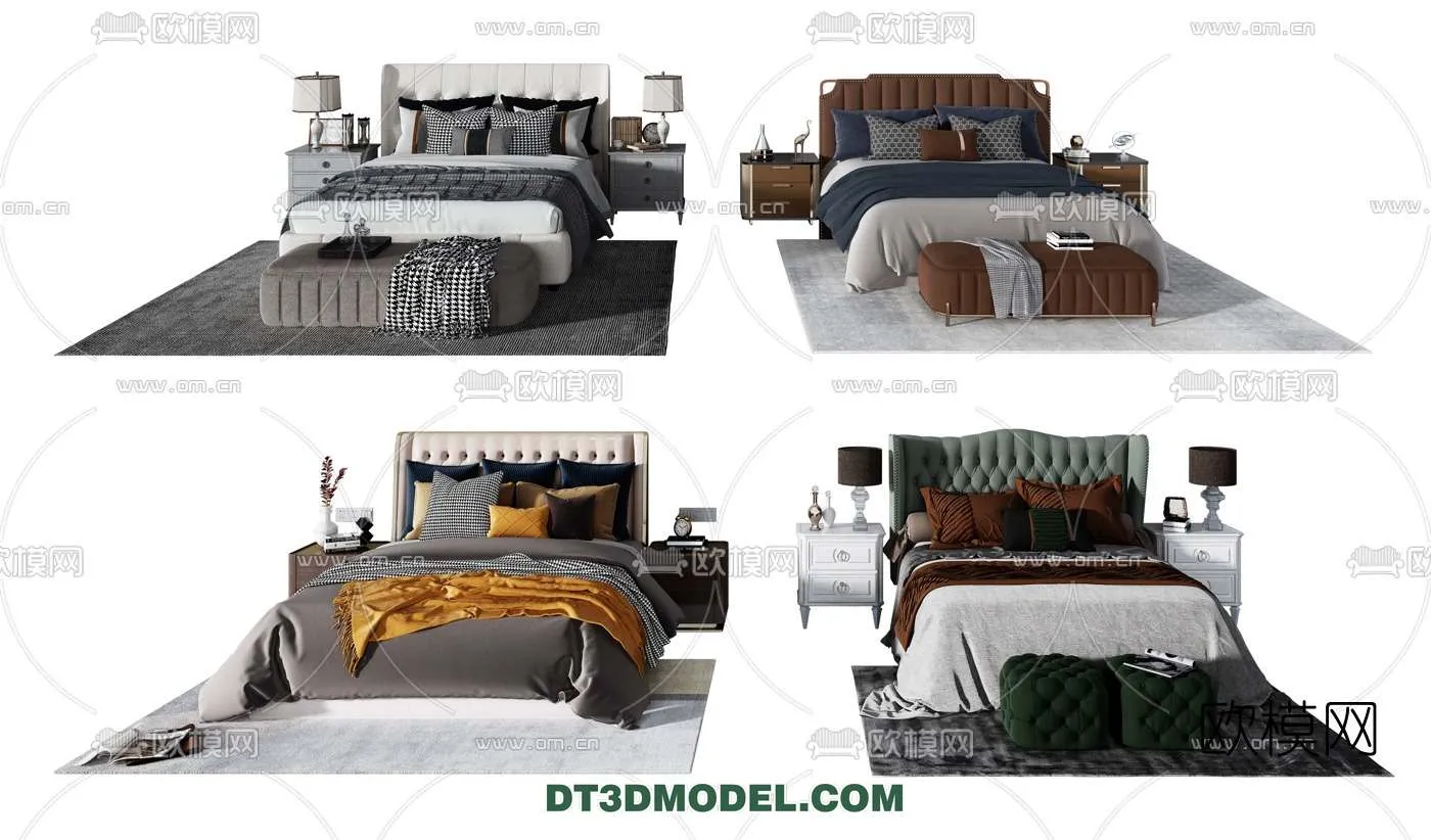 Double Bed 3D Models – 0001