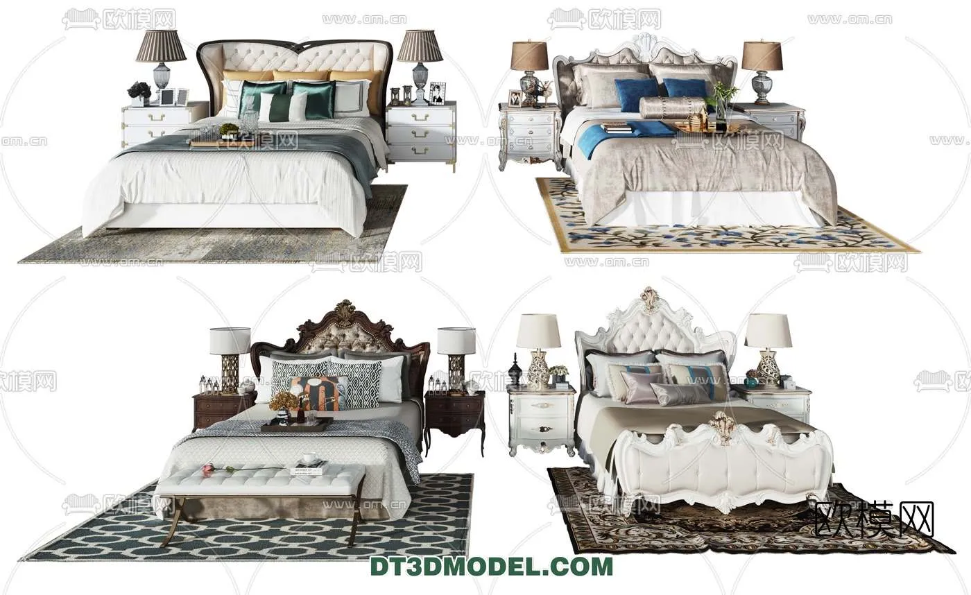 Double Bed 3D Models – 0002