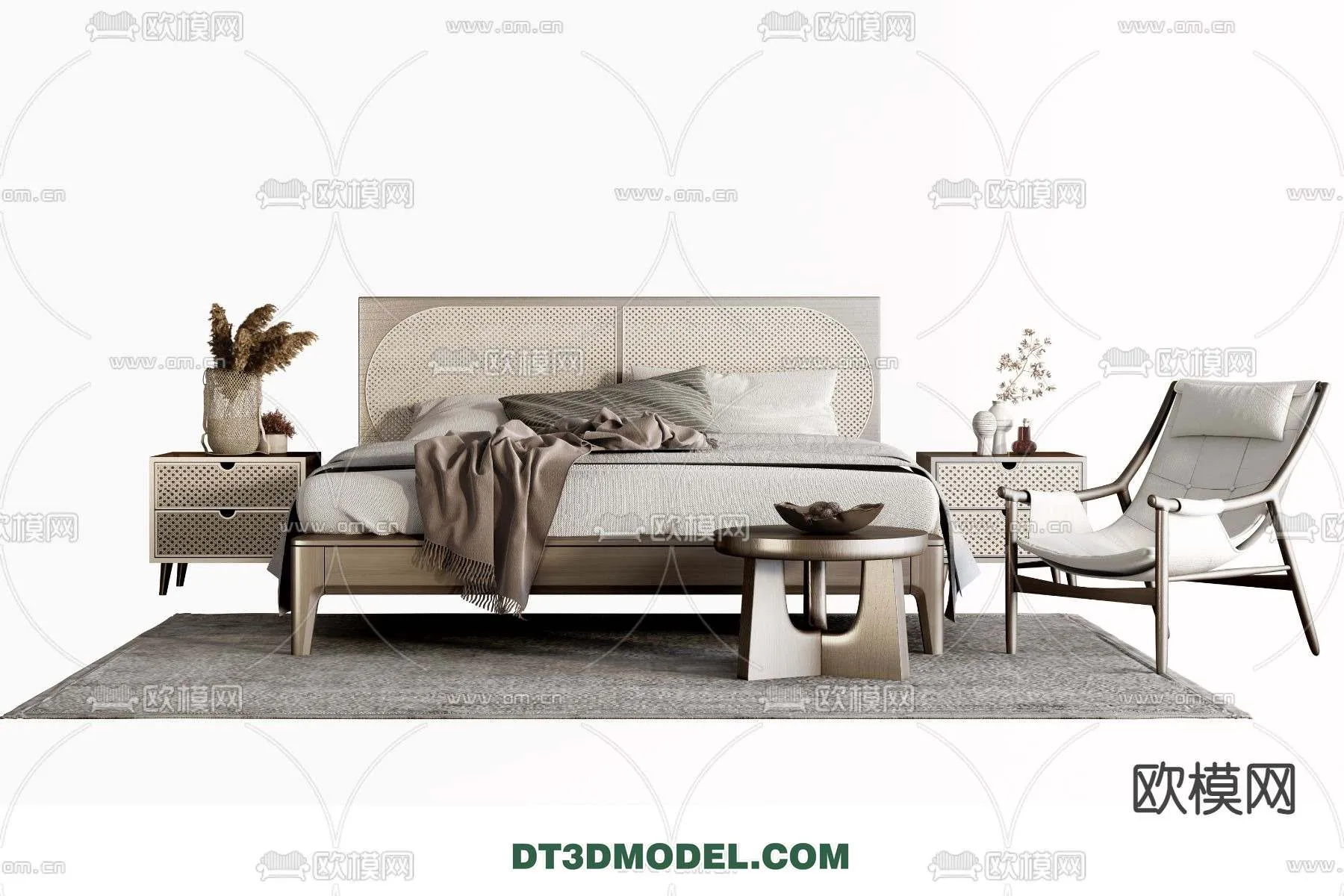 Double Bed 3D Models – 0005