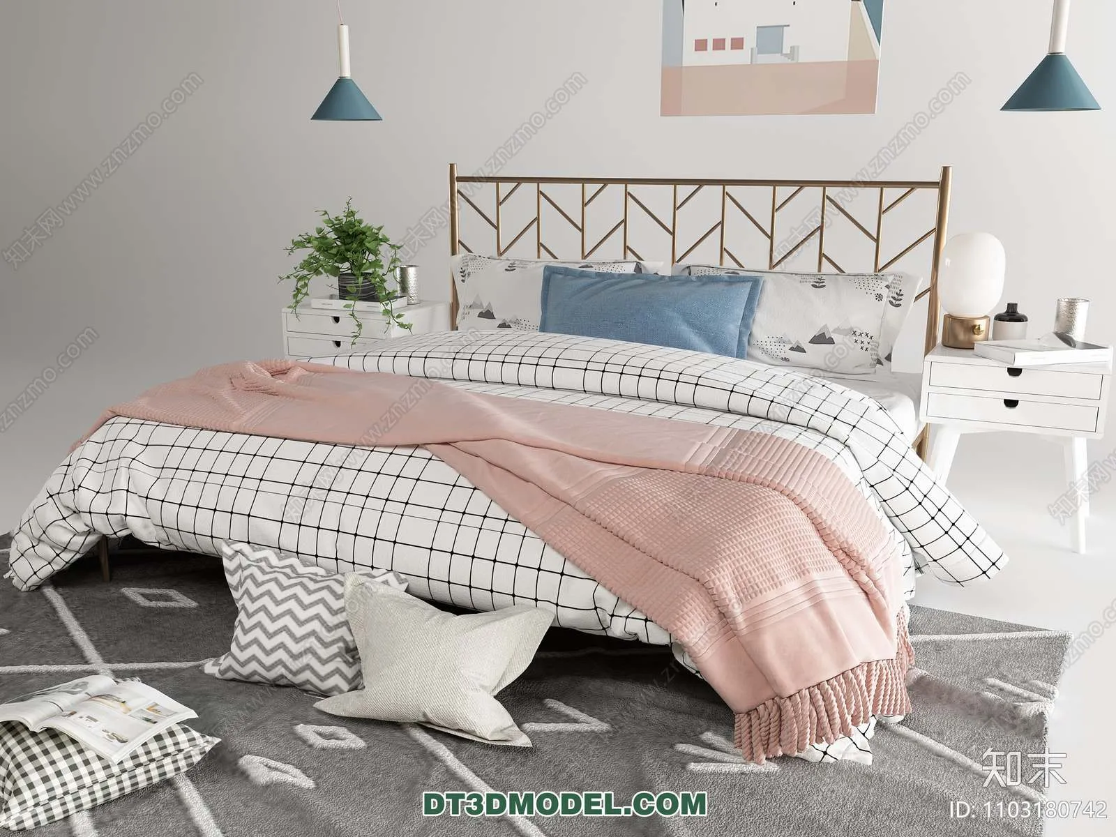 Double Bed 3D Models – 0009