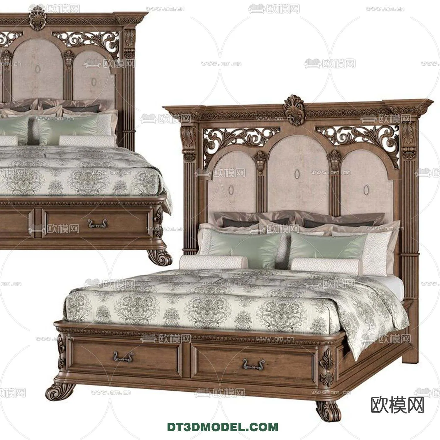 Double Bed 3D Models – 0015