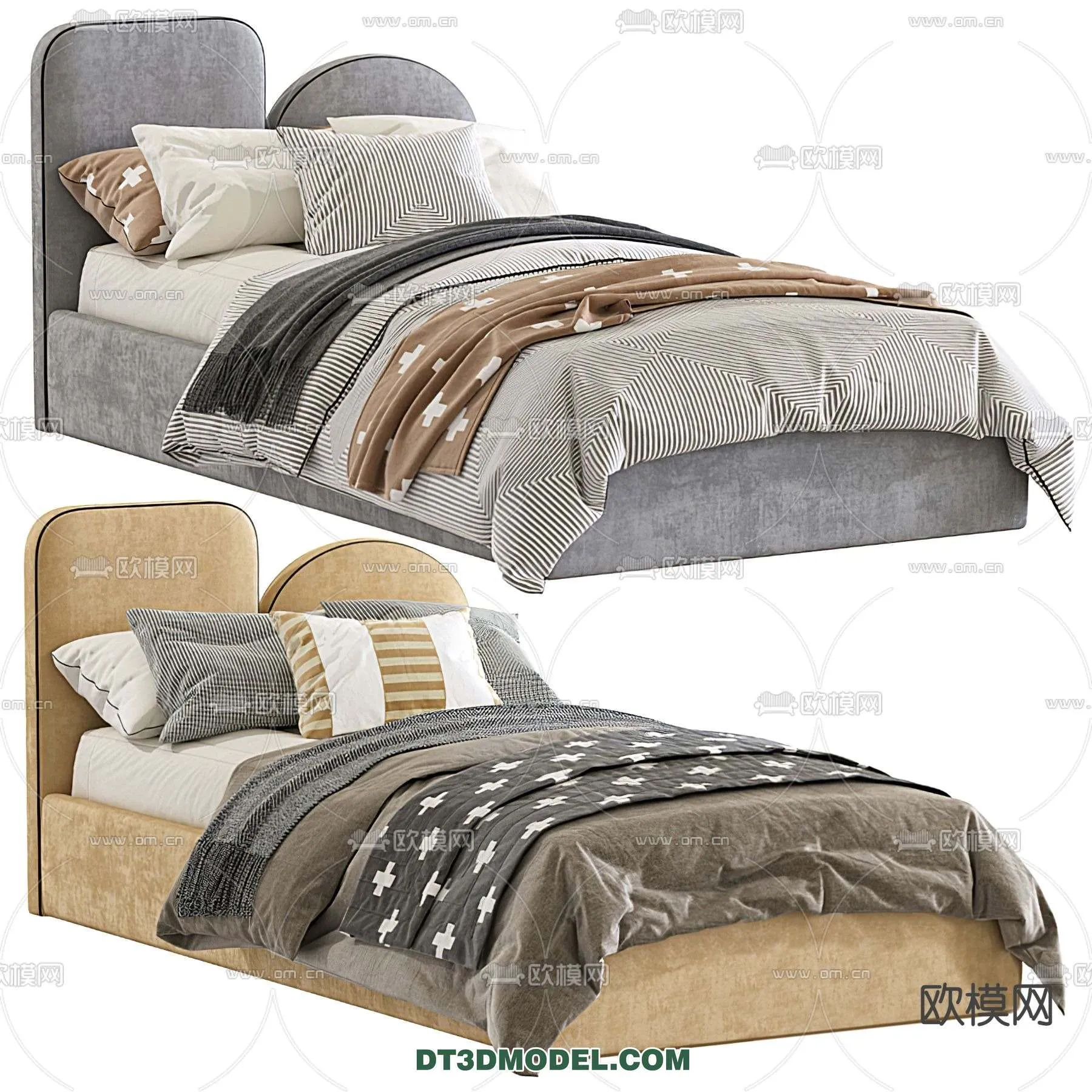 Double Bed 3D Models – 0019