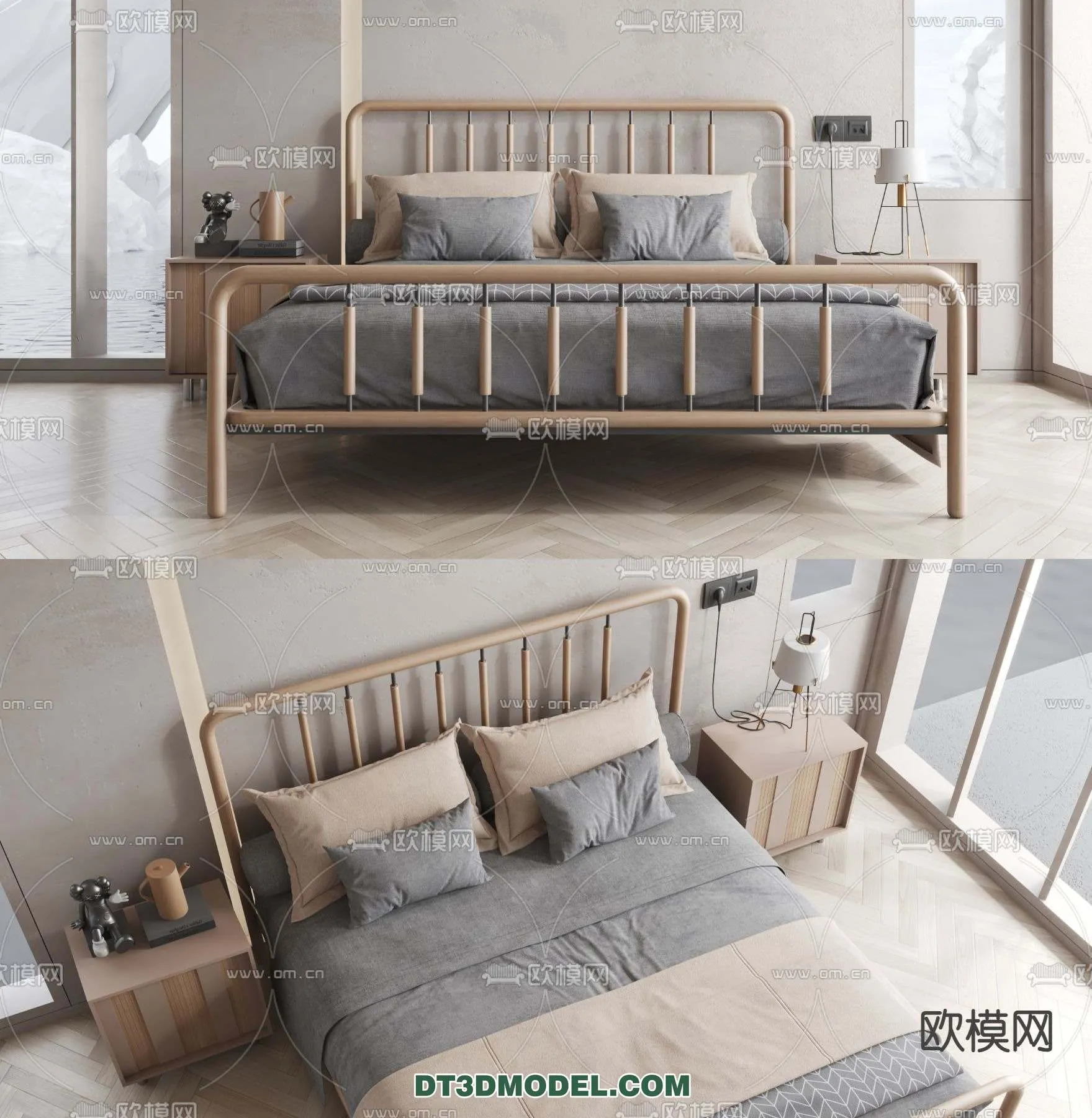 Double Bed 3D Models – 0025