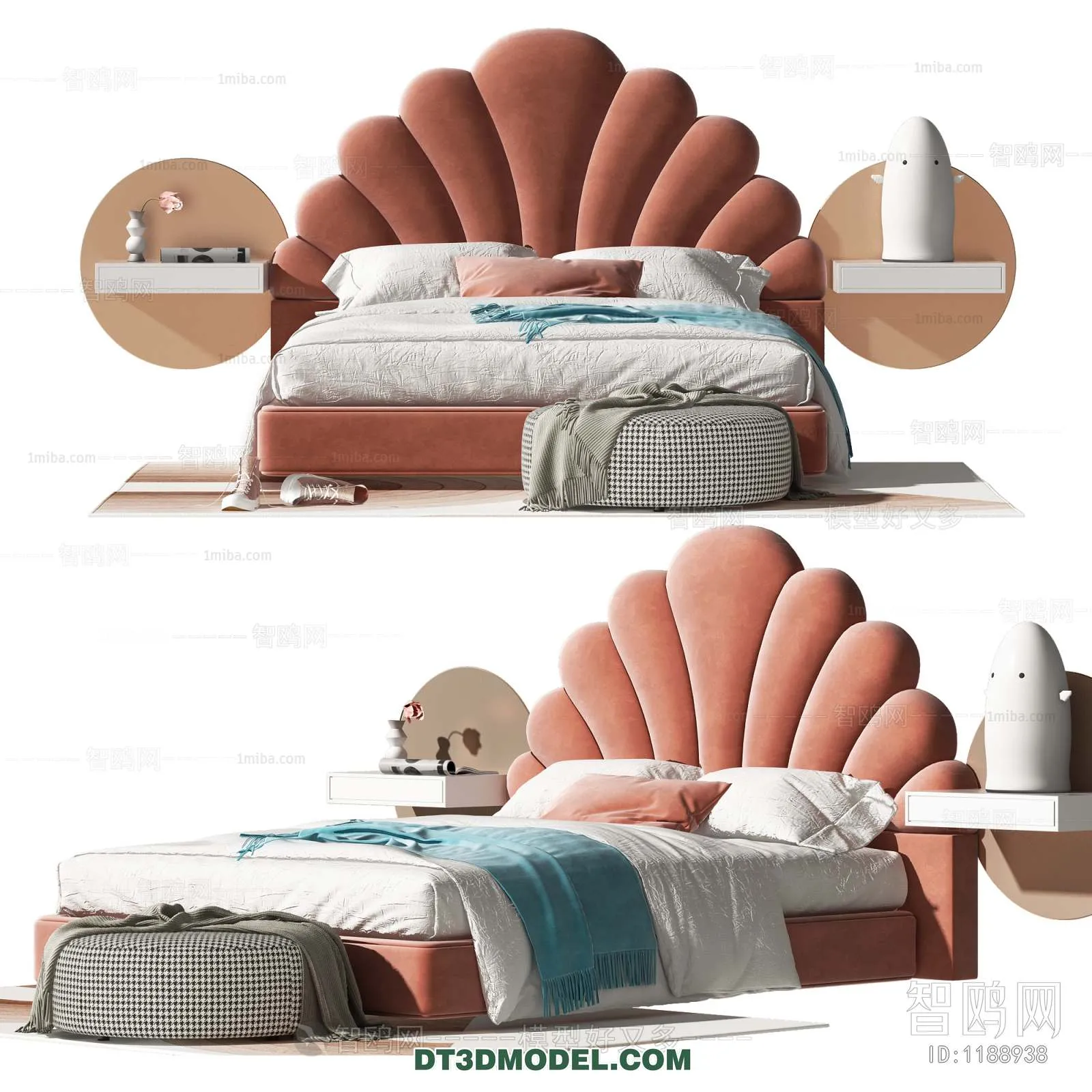 Double Bed 3D Models – 0042