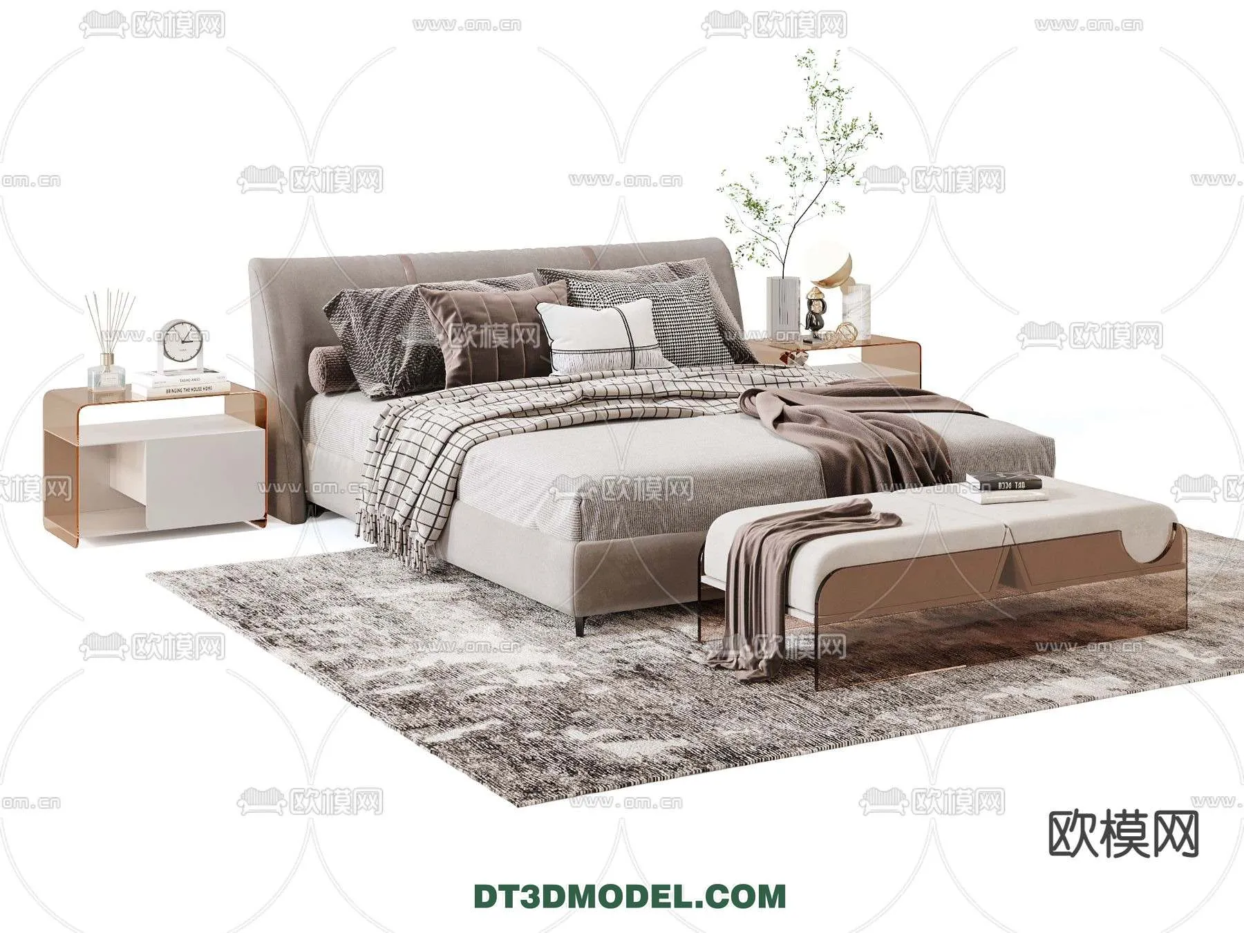 Double Bed 3D Models – 0054