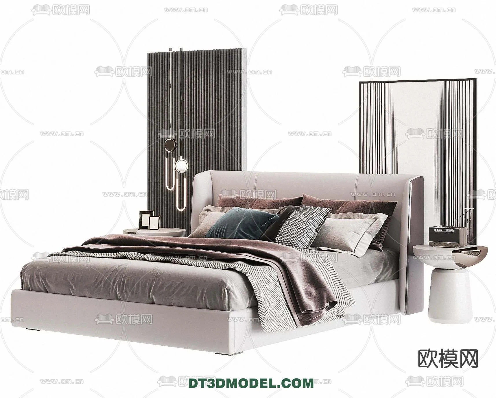 Double Bed 3D Models – 0056