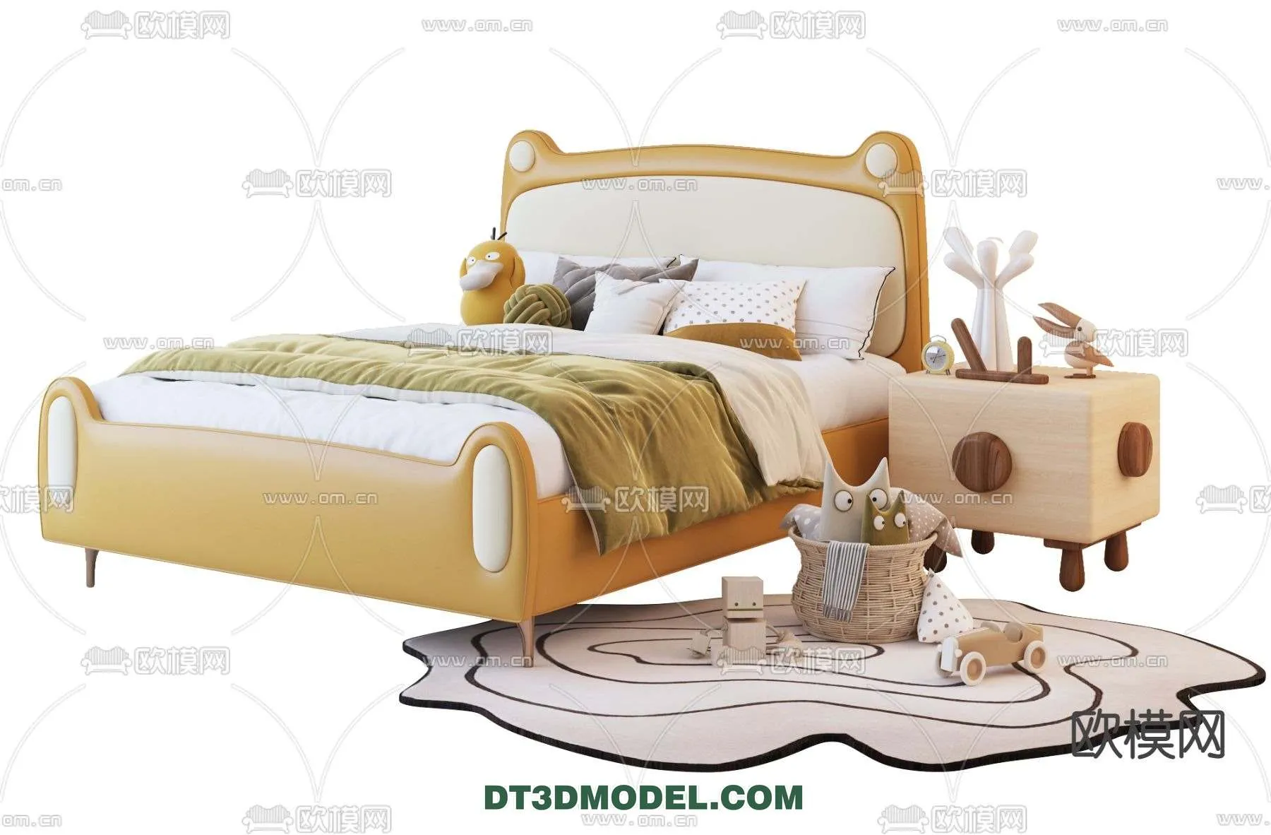 Double Bed 3D Models – 0057