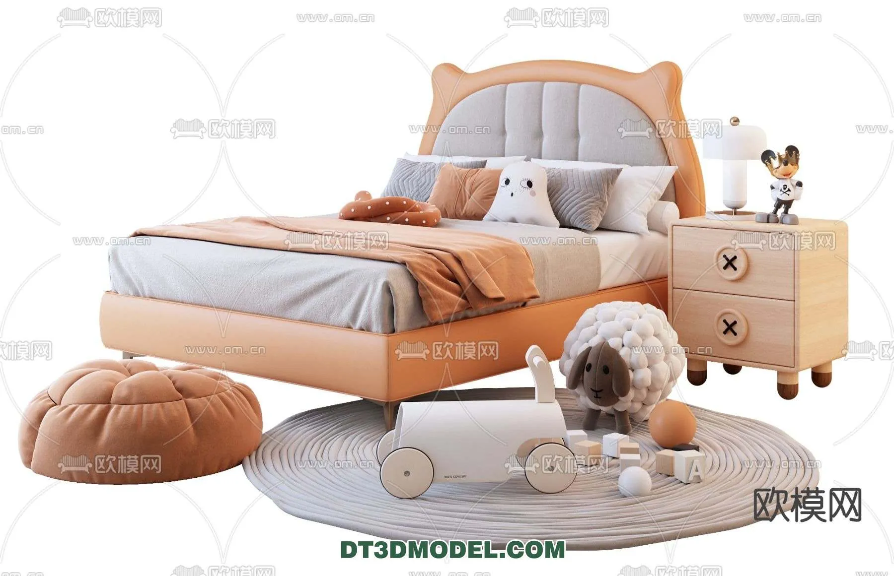 Double Bed 3D Models – 0058