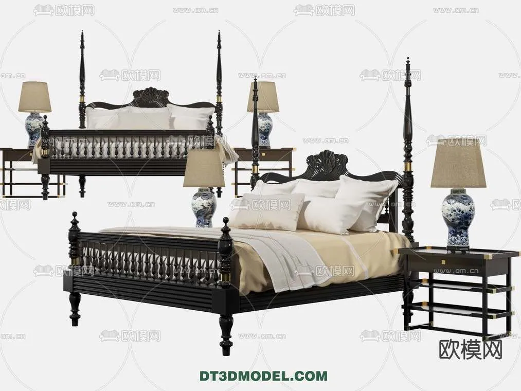 Double Bed 3D Models – 0067