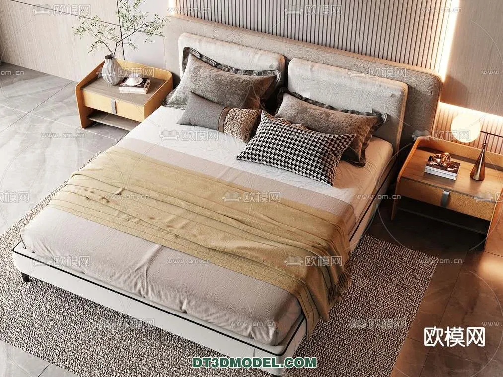 Double Bed 3D Models – 0069