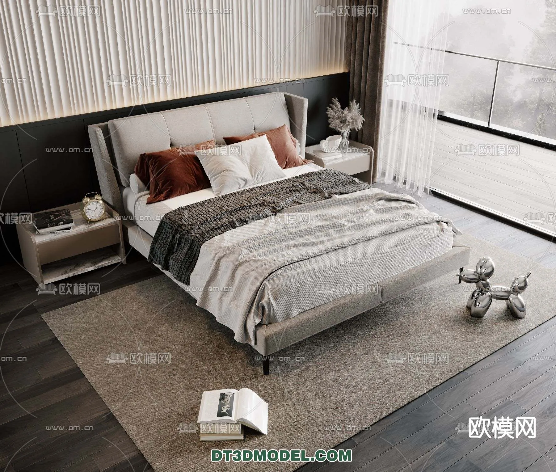 Double Bed 3D Models – 0074
