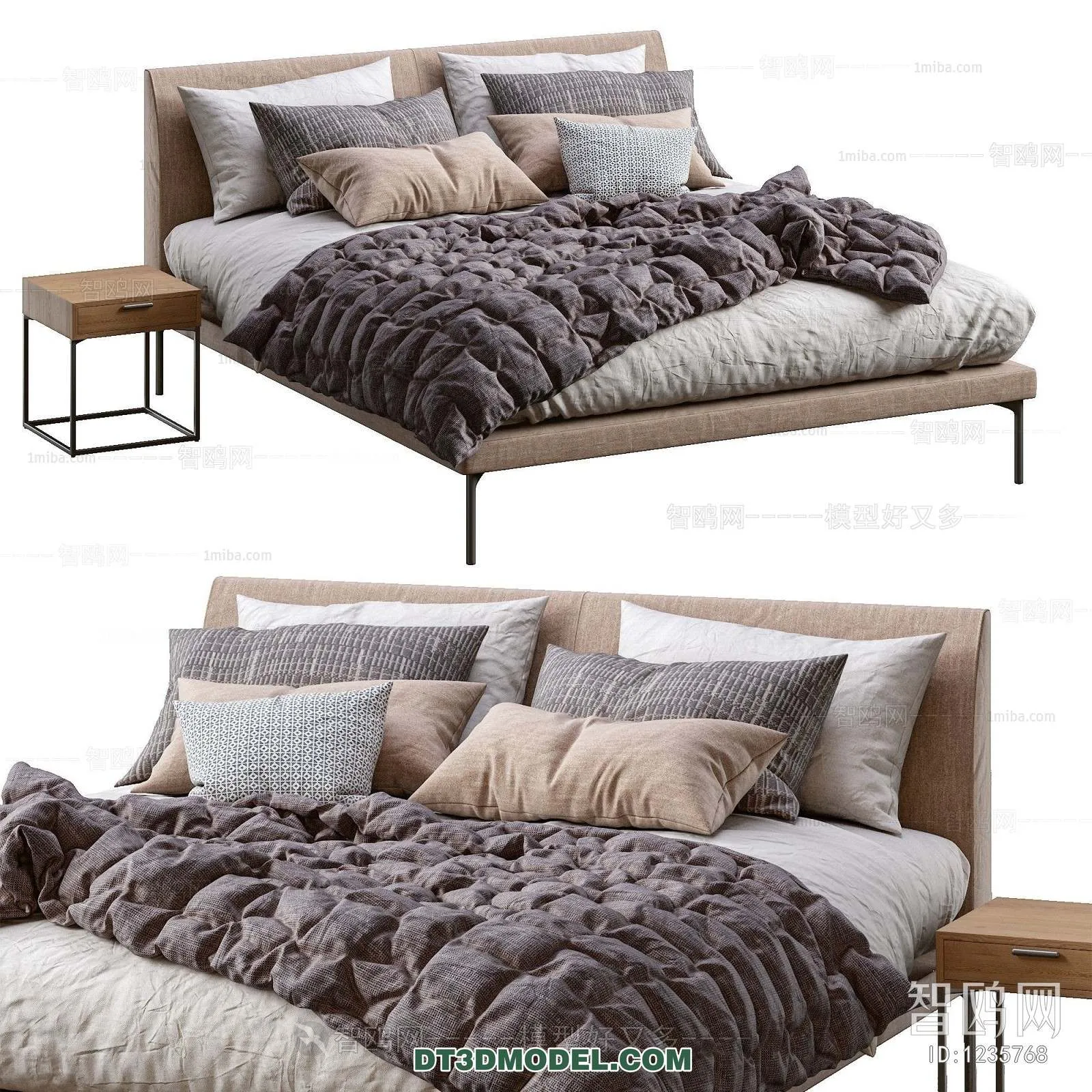 Double Bed 3D Models – 0076