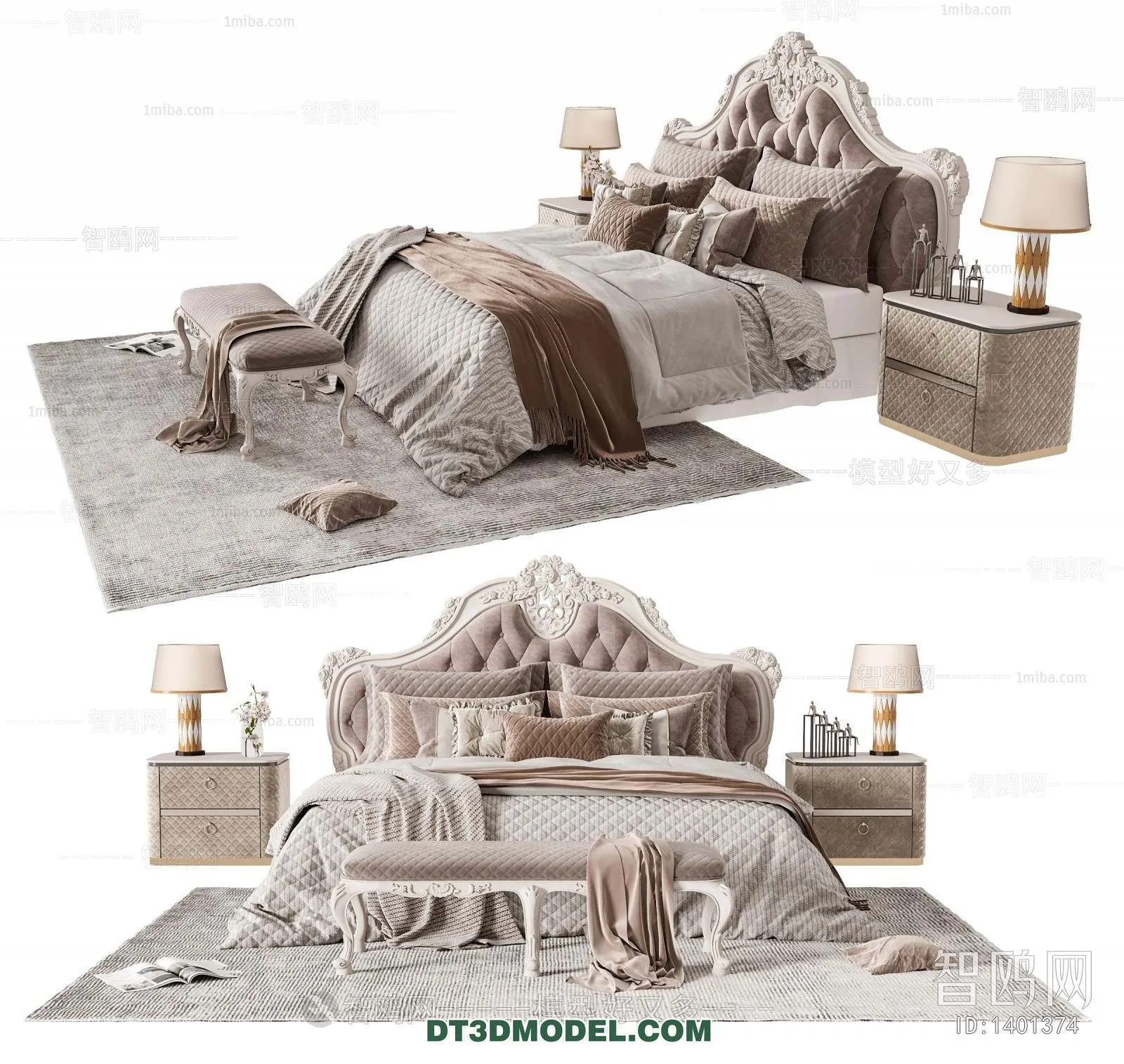 Double Bed 3D Models – 0091