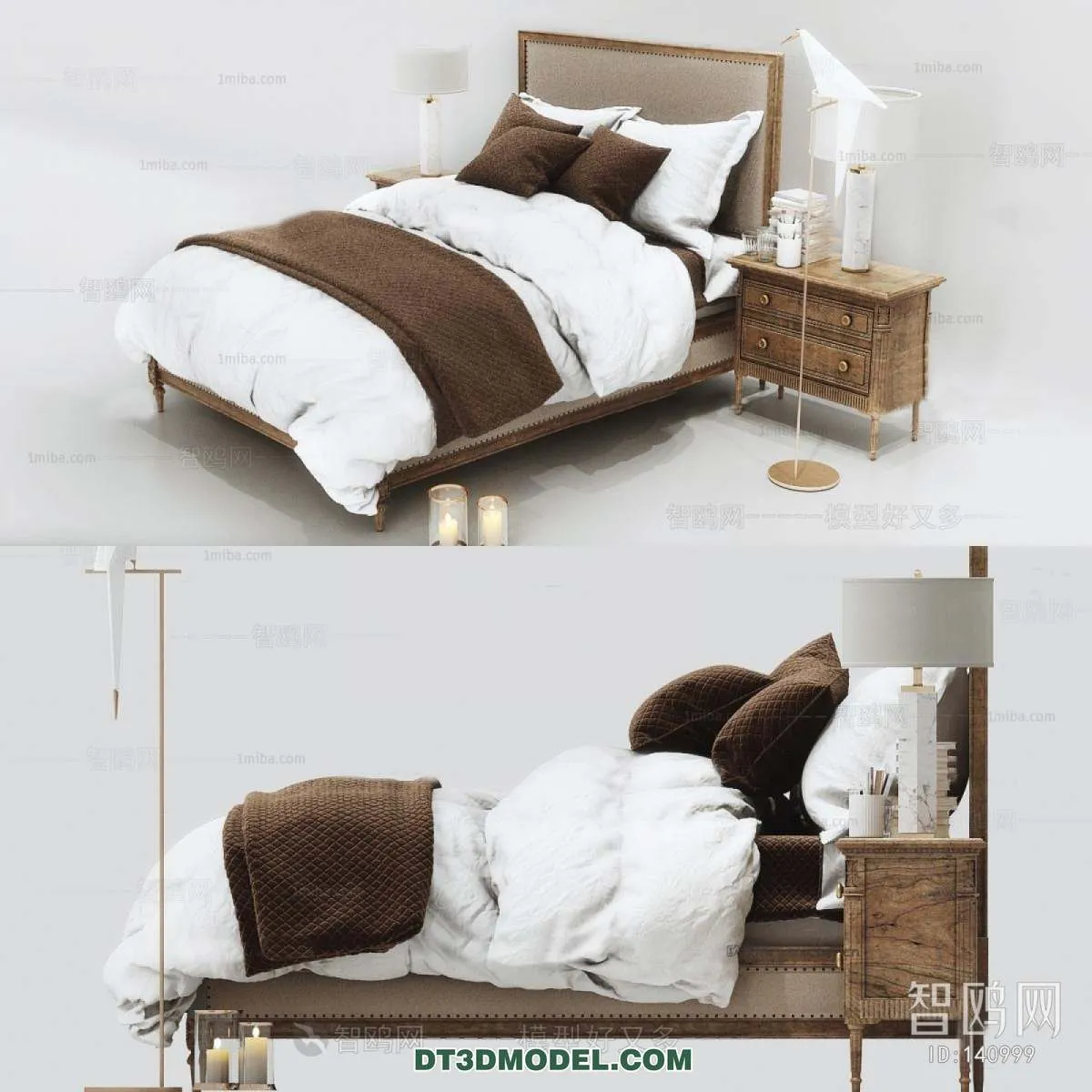 Double Bed 3D Models – 0092