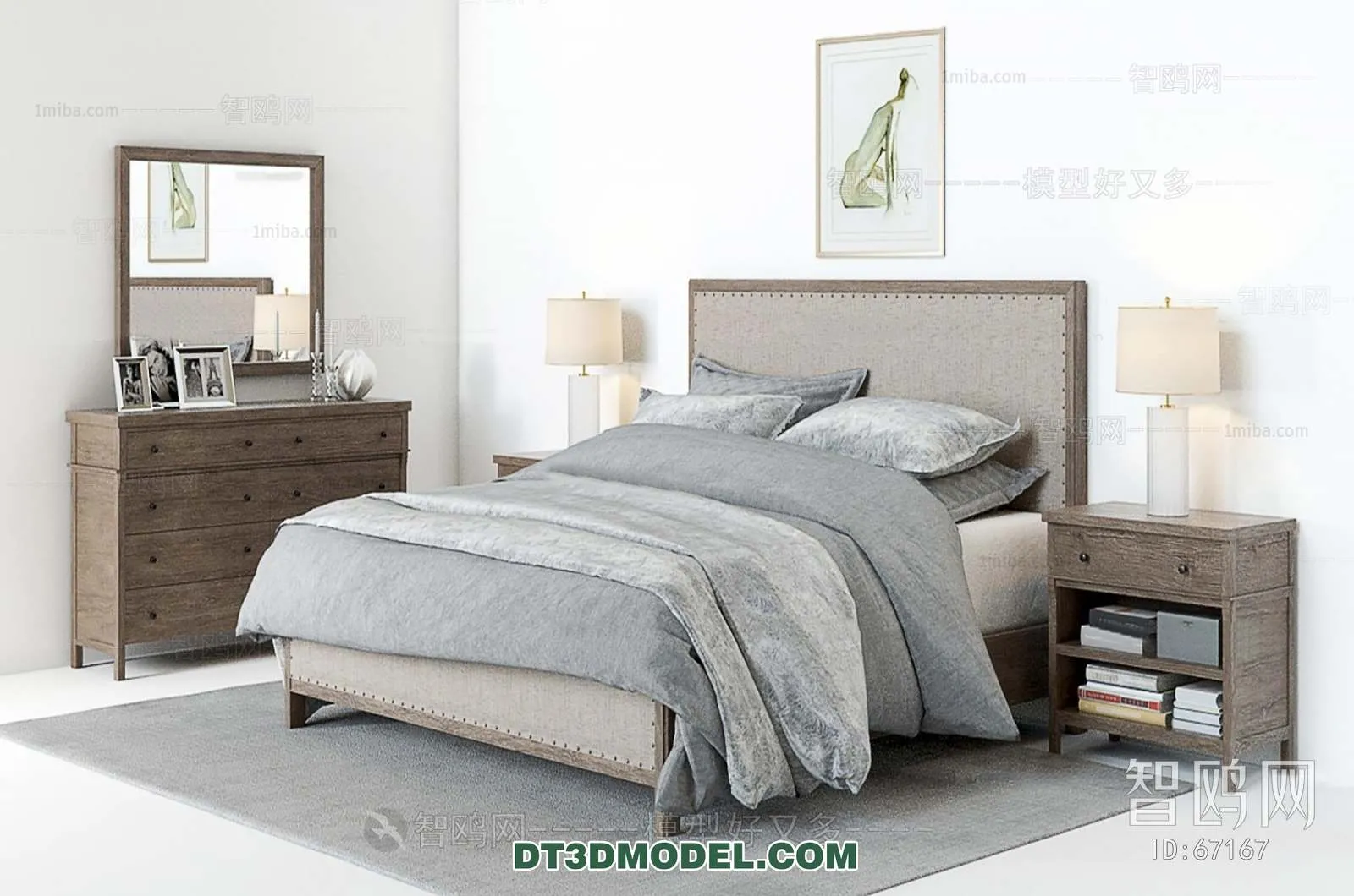 Double Bed 3D Models – 0101
