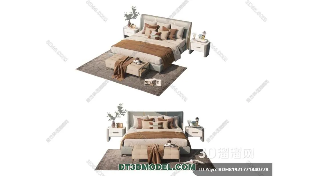 Double Bed 3D Models – 0116