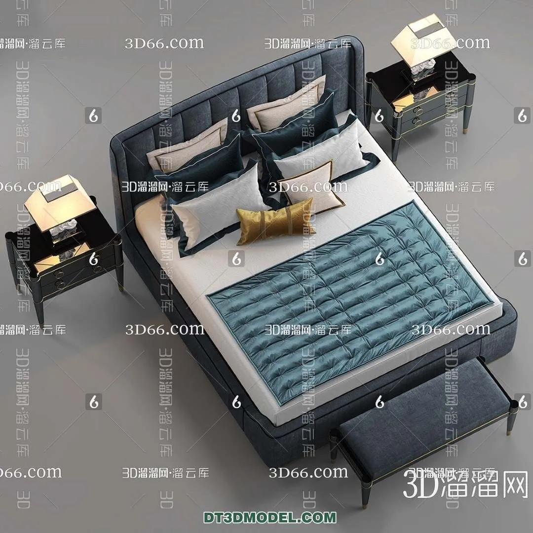 Double Bed 3D Models – 0120