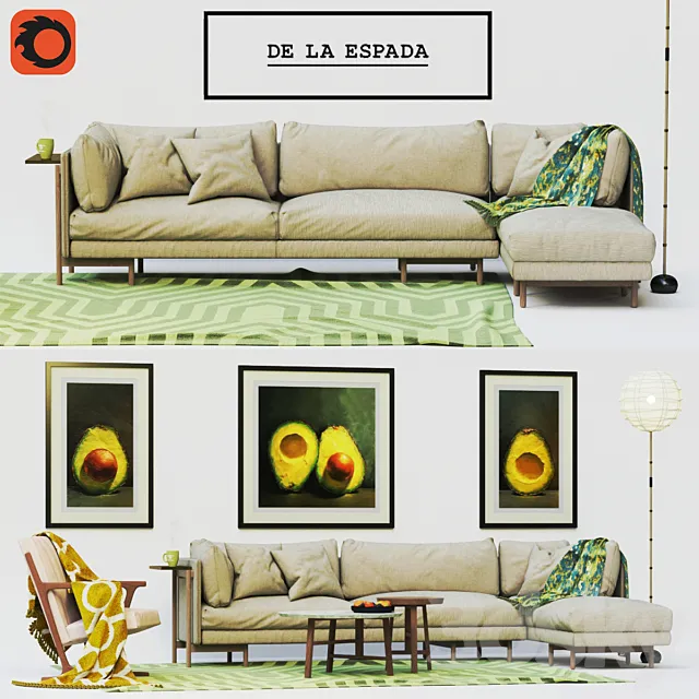 Furniture – Sofa 3D Models – De La Espada Sofa Frame Armchair Woody (max 2015)