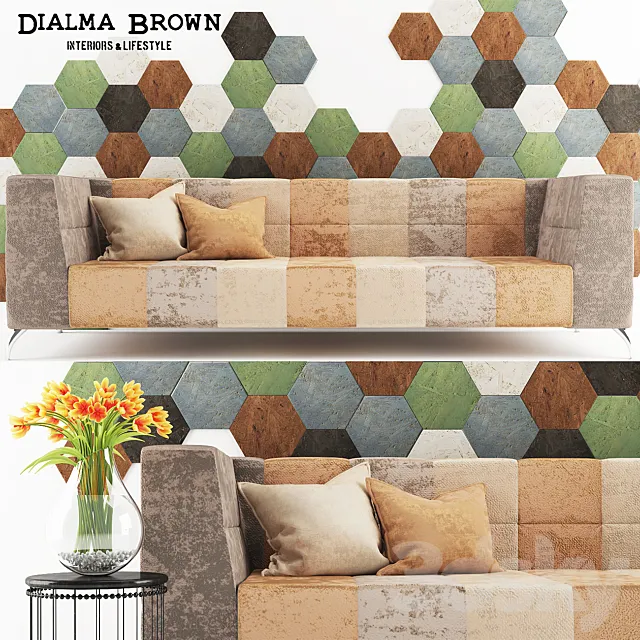 Furniture – Sofa 3D Models – DIALMA BROWN SET