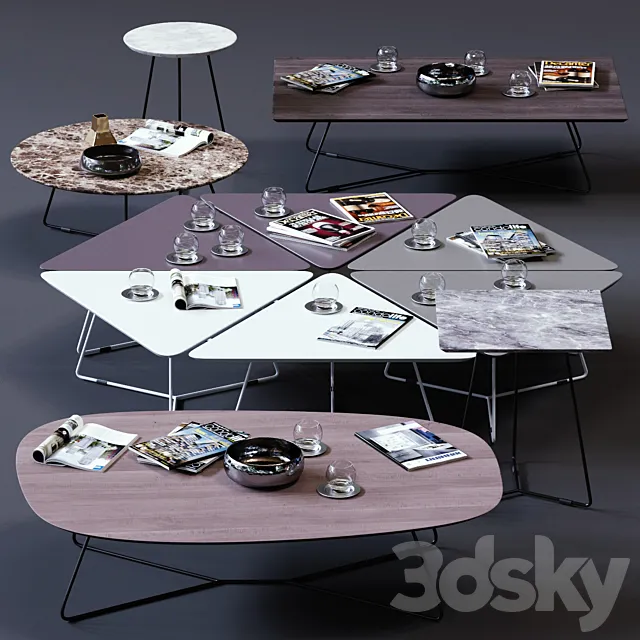 Furniture – Sofa 3D Models – Ditre Italia Coffee Tables Set 02