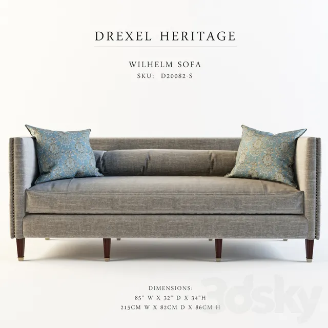 Furniture – Sofa 3D Models – Drexel Heritage Wilhelm Sofa