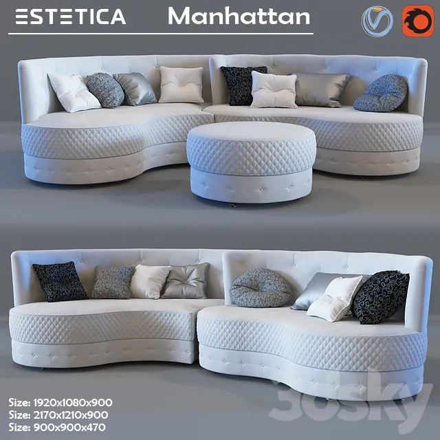 Furniture – Sofa 3D Models – Estetica Manhattan Sofa