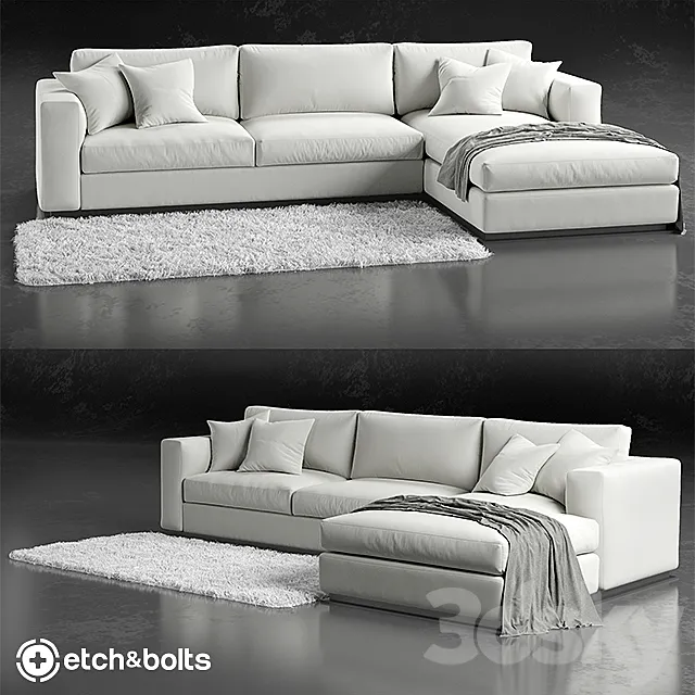 Furniture – Sofa 3D Models – Etch&Bolts Eudora L-Shaped Sofa
