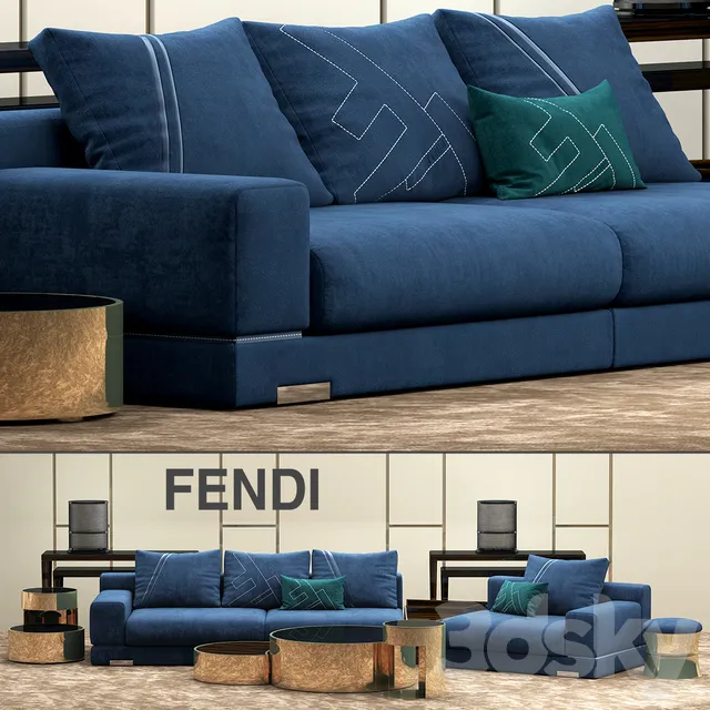 Furniture – Sofa 3D Models – Fendi Casa Madison sofa set
